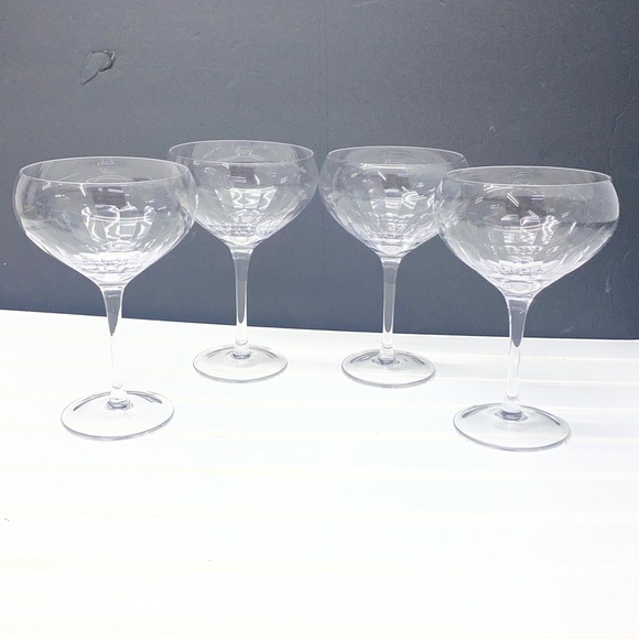 Niels Roadster 10-Oz. Etched Coupe Glass Set of Four - Picture 4 of 17